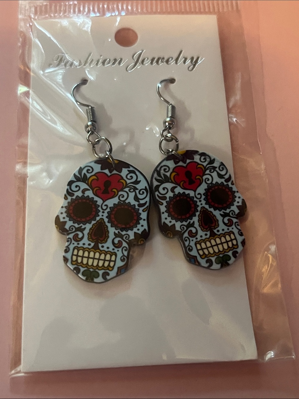 Fashion Jewelry Blue Sugar Skull Dangle Earrings 3 for 10
